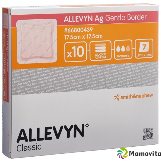 Allevyn Ag Gentle Border Wundverband 17.5x17.5cm 10 Stück buy online