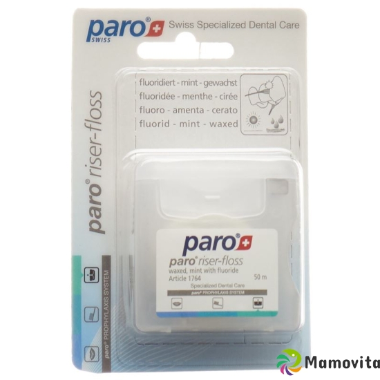 Paro Riser Floss 50m Waxed Mint with Fluoride buy online