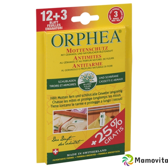 Orphea Mottenschutzblätter 12+3stk Aktion buy online