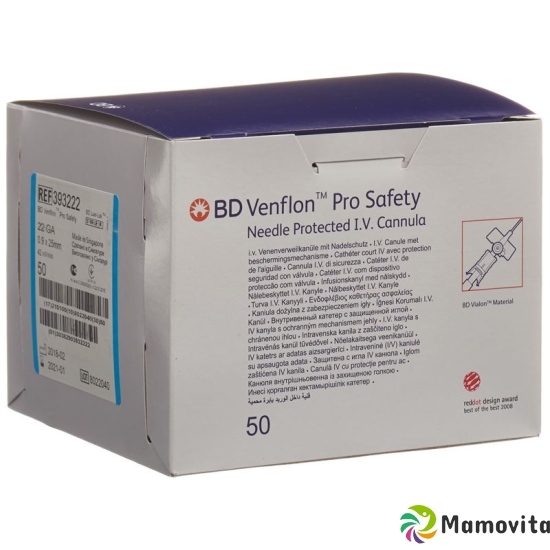 BD Venflon Pro Safety 22g 0.9x25mm Blau 50 Stück buy online