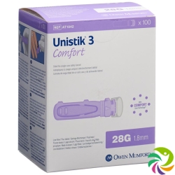 Unistik 3 Lanzetten Comfort 100 Stück