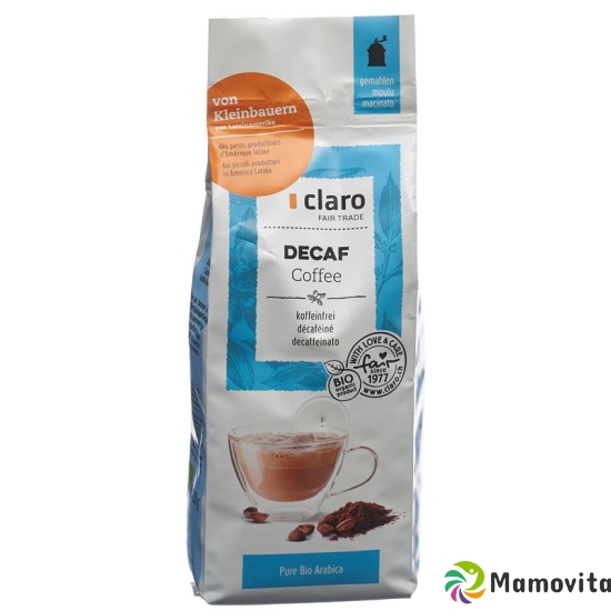 Claro Decaffeinato Kaffee Gemahlen Bio Beutel 250g buy online