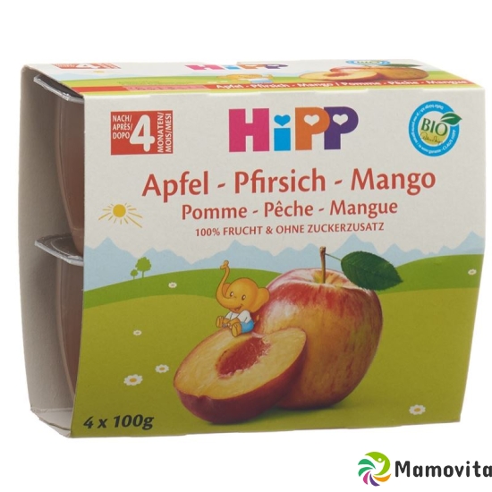 Hipp Frucht Pause Apfel-pfirsich-mango 4x 100g buy online