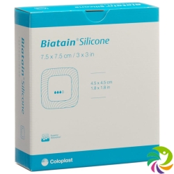 Biatain Silikon Schaumverband 7.5x7.5cm Selbsthaftend 10 Stück