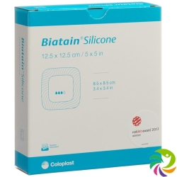 Biatain Silikon Schaumverband 12.5x12.5cm Selbsthaftend 10 Stück