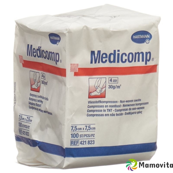 Medicomp Vlieskompressen 7.5x7.5cm Nicht Steril 100 Stück buy online