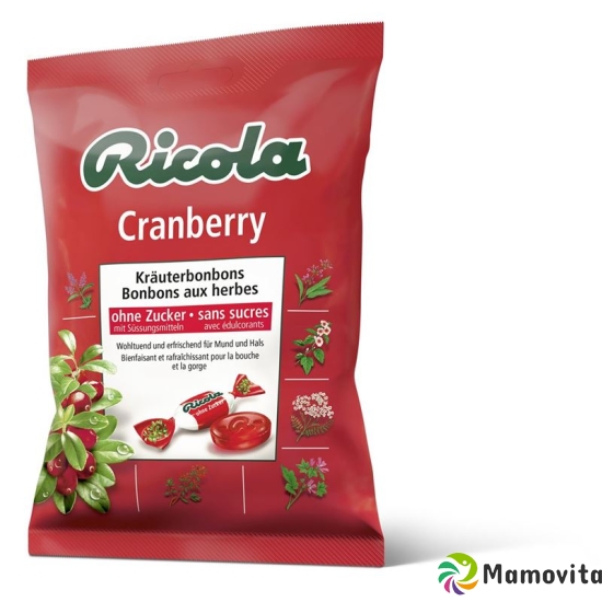 Ricola Cranberry Kräuterbonbons ohne Zucker Beutel 125g buy online