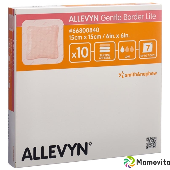 Allevyn Gentle Border Lite Wundverband 15x15cm 10 Stück buy online