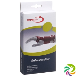 Omnimed Ortho ManuFlex Handgelenkbandage 16cm Rechts Grösse XS Grau-Bordeaux