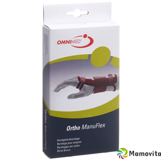 Omnimed Ortho ManuFlex Handgelenkbandage 16cm Links Grösse XS Grau-Bordeaux buy online