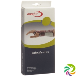 Omnimed Ortho ManuFlex Handgelenkbandage 22cm Links Grösse XS Grau-Bordeaux