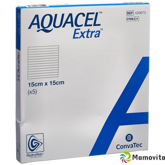 Aquacel Extra Hydrofiber Verb 15x15cm (n) 5 Stück buy online