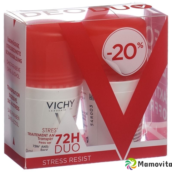 Vichy DeoDuo Stress Resist Anti-Transpirant 72H Roll-On 2x 50ml buy online