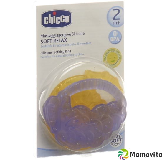 Chicco Massage Beissring Silikon Zit/tra 2+m 2 Stück buy online