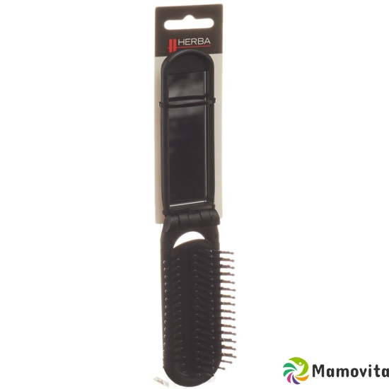 Herba folding brush with mirror black buy online