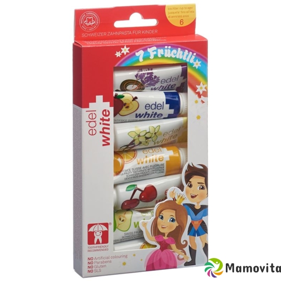 Edel+white Schweizer Kinder Zahnpasta 7x 9.3ml buy online