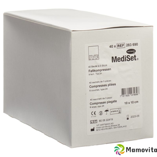 MediSet Faltkompressen Typ 24 8-fach 10x10cm 3 Stück buy online