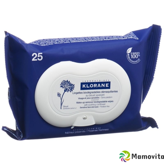 Klorane Removable make-up removal cloths cornflower 25 pieces buy online