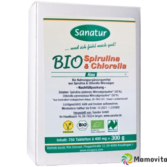 Spirulina&chlorella Hau Bio Tabletten 400mg Re 750 Stück buy online