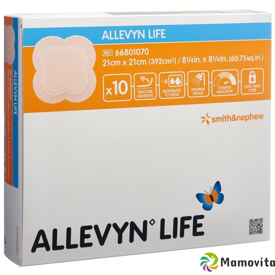 Allevyn Life Adhäsiver Silikonschaumverband 21x21cm 10 Stück buy online