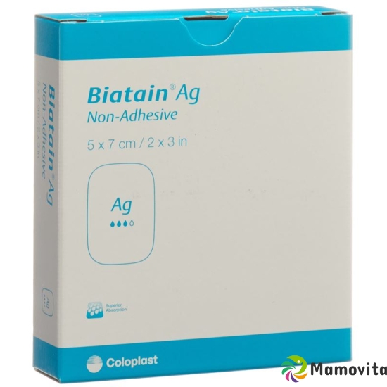 Biatain Ag Non-Adhesive Schaumverband 5x7cm 5 Stück buy online