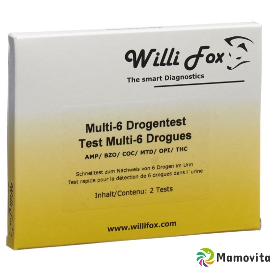 Willi Fox drug test Multi 6 drug urine 2 pcs buy online