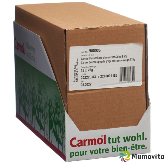 Carmol Tray Hals-Bonbons ohne Zucker 12 Beutel 75g buy online