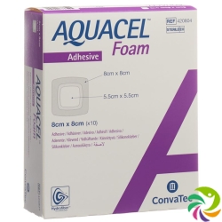 Aquacel Foam 8x8cm Adhesive 10 Stück