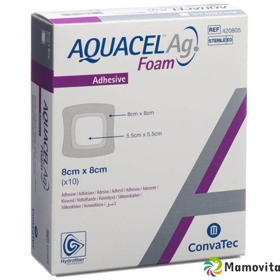 Aquacel Ag Foam 8x8cm Adhesive 10 Stück buy online