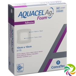 Aquacel Ag Foam 10x10cm Adhesive 10 Stück