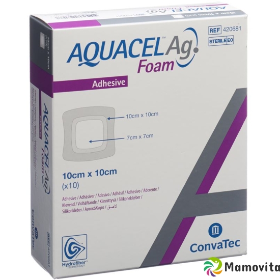 Aquacel Ag Foam 10x10cm Adhesive 10 Stück buy online