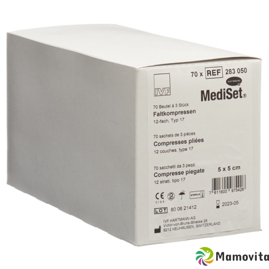 MediSet Faltkompressen Typ 17 12-fach 5x5cm 70x 3 Stück buy online