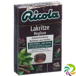 Ricola Lakritze Kräuterbonbons ohne Zucker mit Stevia Box 50g