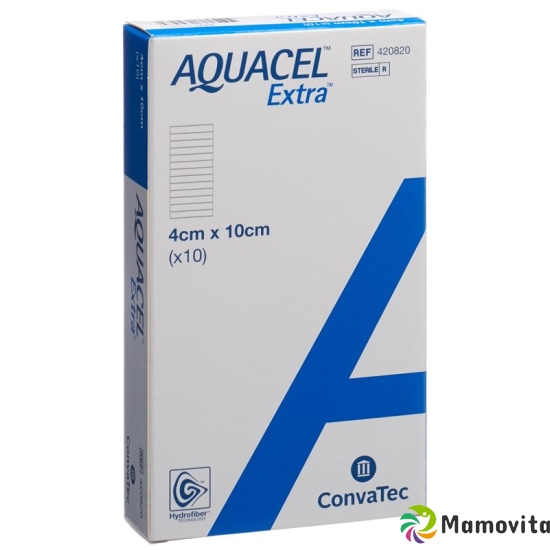 AQUACEL Extra Hydrofiber dressing 4x10cm 10 pcs buy online