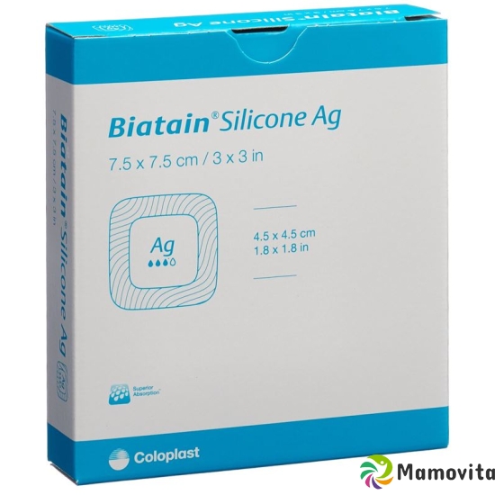 Biatain Silicone Foam Dressing Ag 7.5x7.5cm self-adhesive 5 pcs buy online