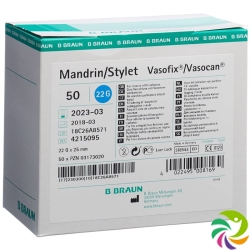 Vasofix Mandrin G22 25mm Blau 50 Stück