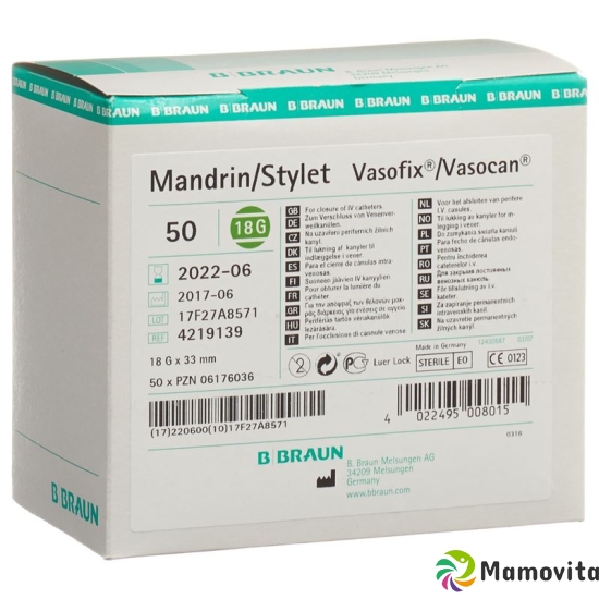 Vasofix Mandrin G18 33mm Grün 50 Stück buy online