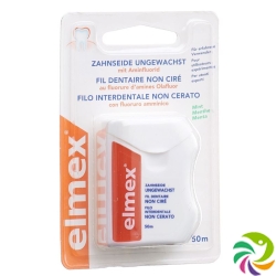 elmex dental floss 50m unwaxed