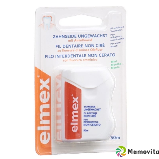 elmex dental floss 50m unwaxed buy online