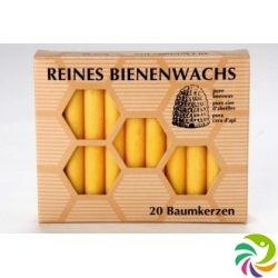 Kerzenfarm Bienenwachs 13x100mm Baumkerze 20 Stück