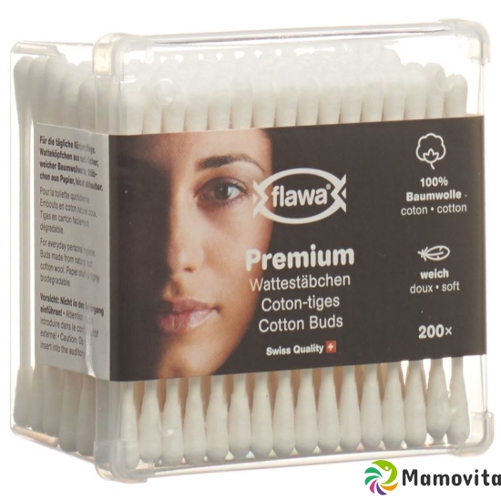 Flawa premium cotton swab Ds 200 pcs buy online