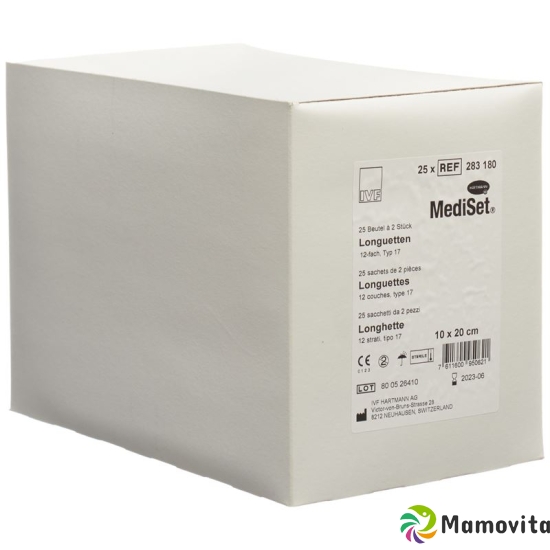 Mediset IVF longuettes Type 17 10x20cm 12 fold sterile 25 x 2 pcs buy online