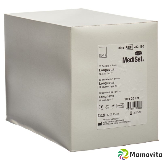 Mediset IVF longuettes Type 17 10x20cm 12 fold sterile 30 x buy online