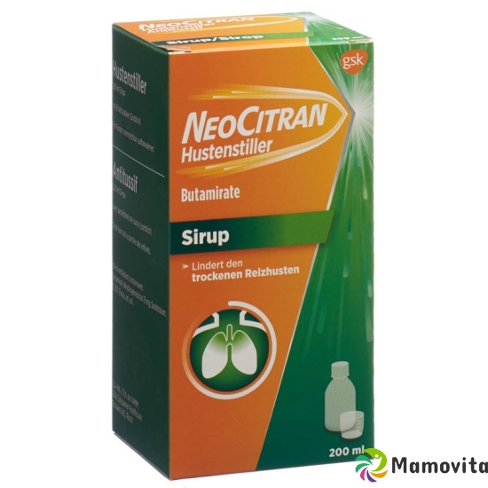 NeoCitran cough suppressants syrup 15 mg / 10 ml 200 ml Glasfl buy online