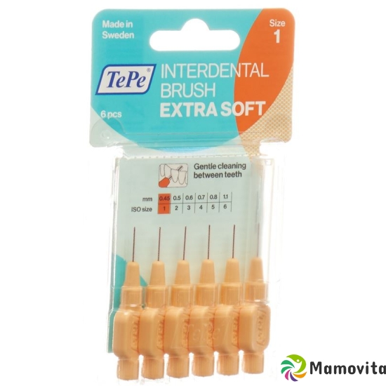 TePe interdental brush 0.45mm x-soft orange Blist 6 pcs buy online