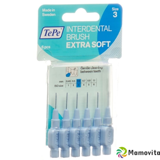 TePe interdental brush 0.60mm x-soft blue Blist 6 pcs buy online