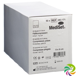 MediSet IVF Faltkompressen type 24 5x5 8 times sterile 50 x 5 pcs