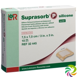 Suprasorb P silicone border 7.5x7.5cm 10 pcs