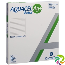 AQUACEL Ag + Extra compress 15x15cm 5 pcs