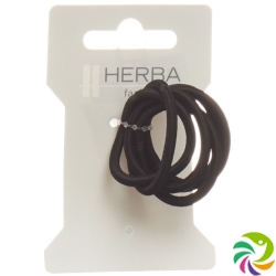 Herba hair tie 3.8cm black 6 pcs